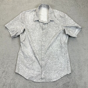Lululemon Mens Shirt M Airing Easy All Over Print Camp Collar Button Up Tech